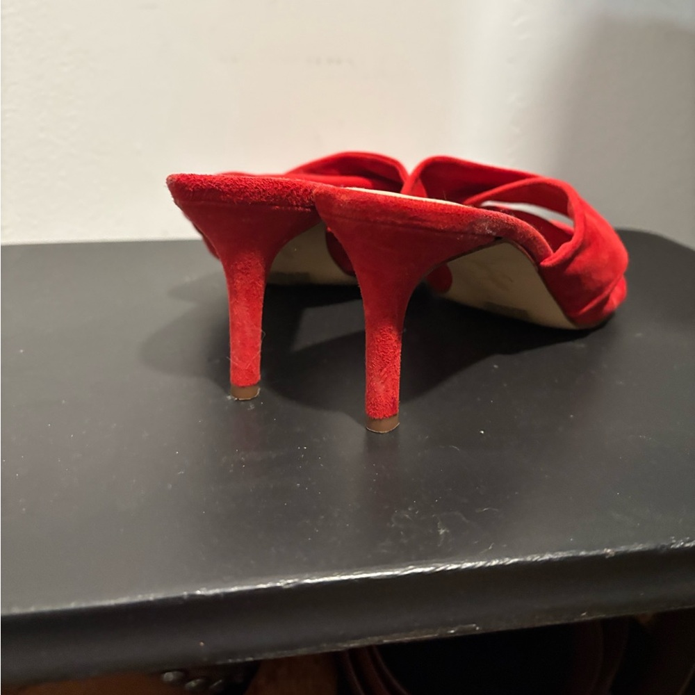Lord & Taylor Red Suede Heels - Picture 5 of 5